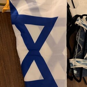 NYLON ISRAELI FLAG ISRAEL FOR OUTDOOR USE W TIES 5' FEET BY 8' FEET BRAND NEW